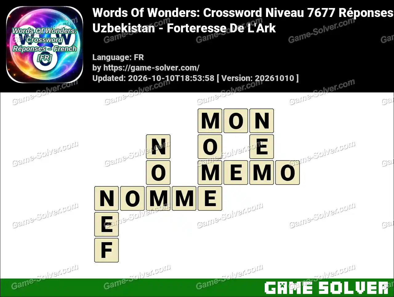 Words Of Wonders: Crossword Niveau 7677 Réponses – Uzbekistan – Forteresse De L’Ark